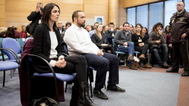 Rita Maestre y Héctor Meleiro, este jueves en el banquillo