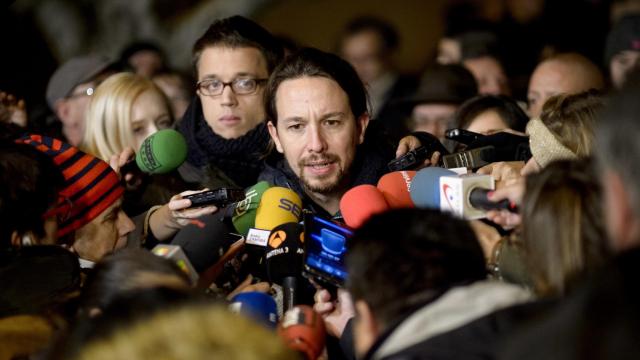 Pablo Iglesias en una intervención ante los medios de comunicación.