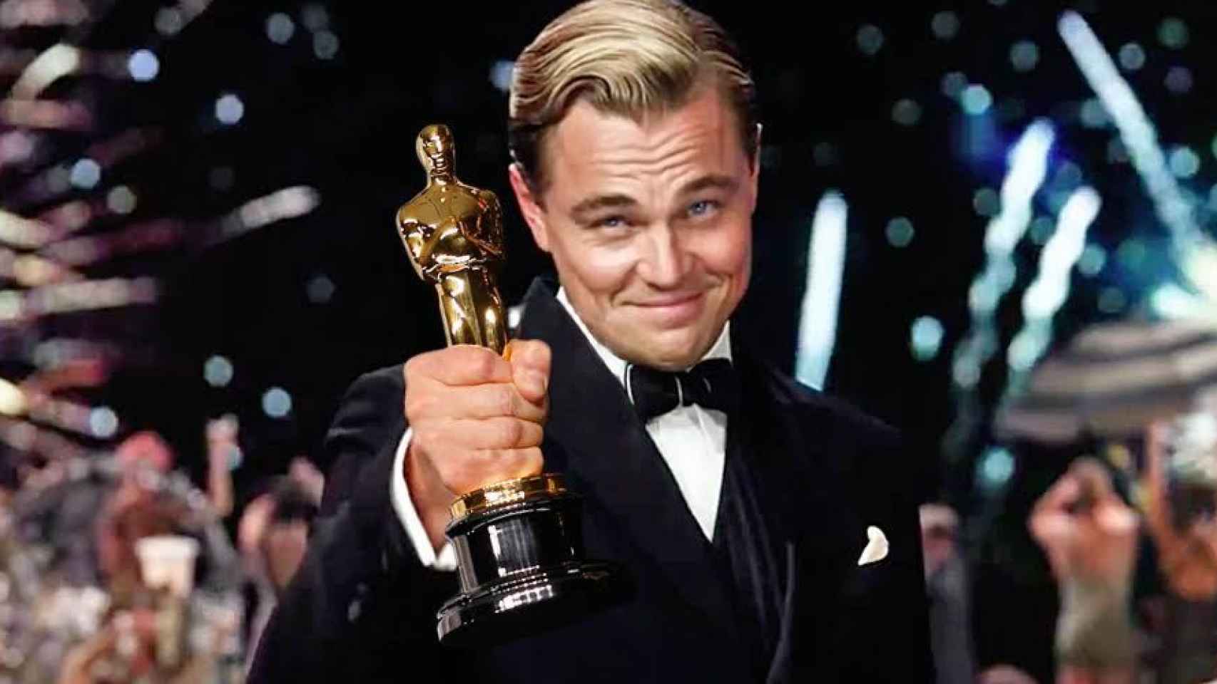 Leonardo DiCaprio en un montaje en el Gran Gatsby