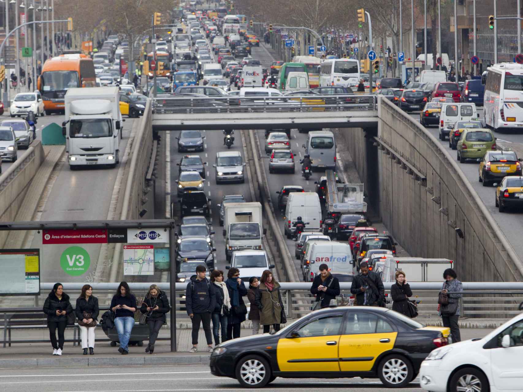 El tráfico en Barcelona.