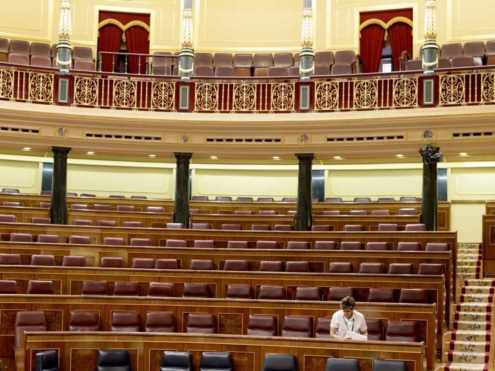 El Congreso de los Diputados, días antes del reparto del Hemiciclo.
