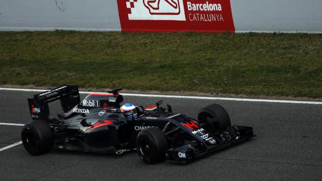 Fernando Alonso en los test de Montmeló