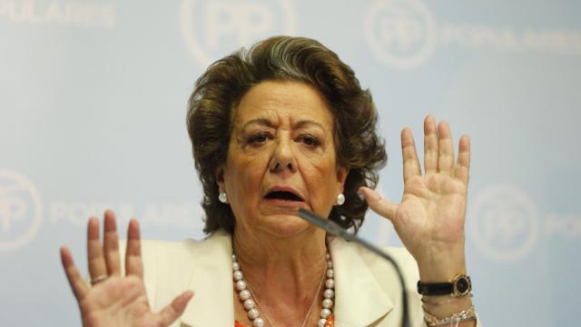 Rita Barberá, durante su última rueda de prensa.