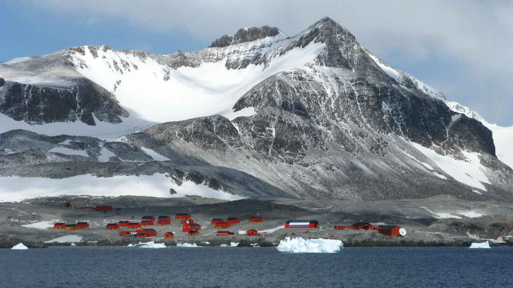 Panorámica de la base en la Antártida.
