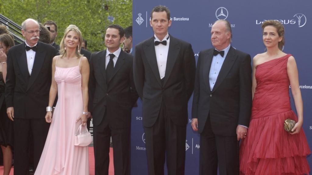 Corinna, Iñaki Urdangarin, don Juan Carlos y Cristina en los premios Laureus 2006.