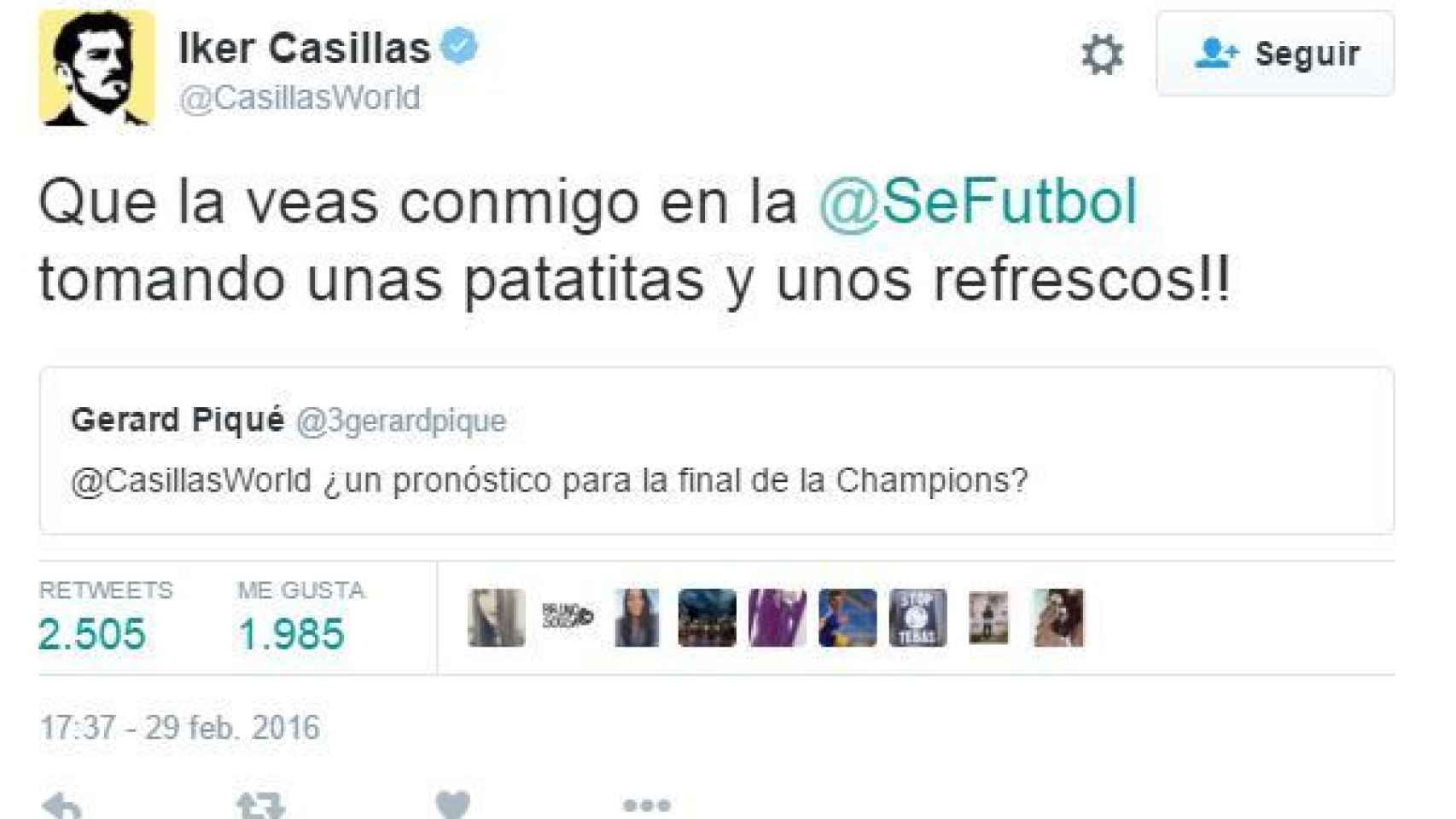Tuit de Iker Casillas.