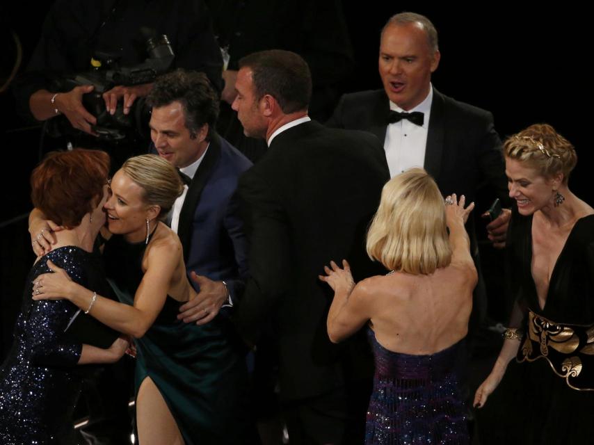 El equipo de Spotlight celebra el Oscar