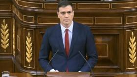 Pedro Sánchez durante su discurso en el debate de investidura