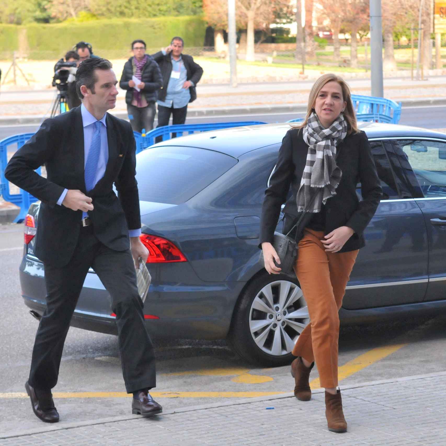 La Infanta Cristina y su marido Iñaki Urdangarín a su llegada al juicio este jueves