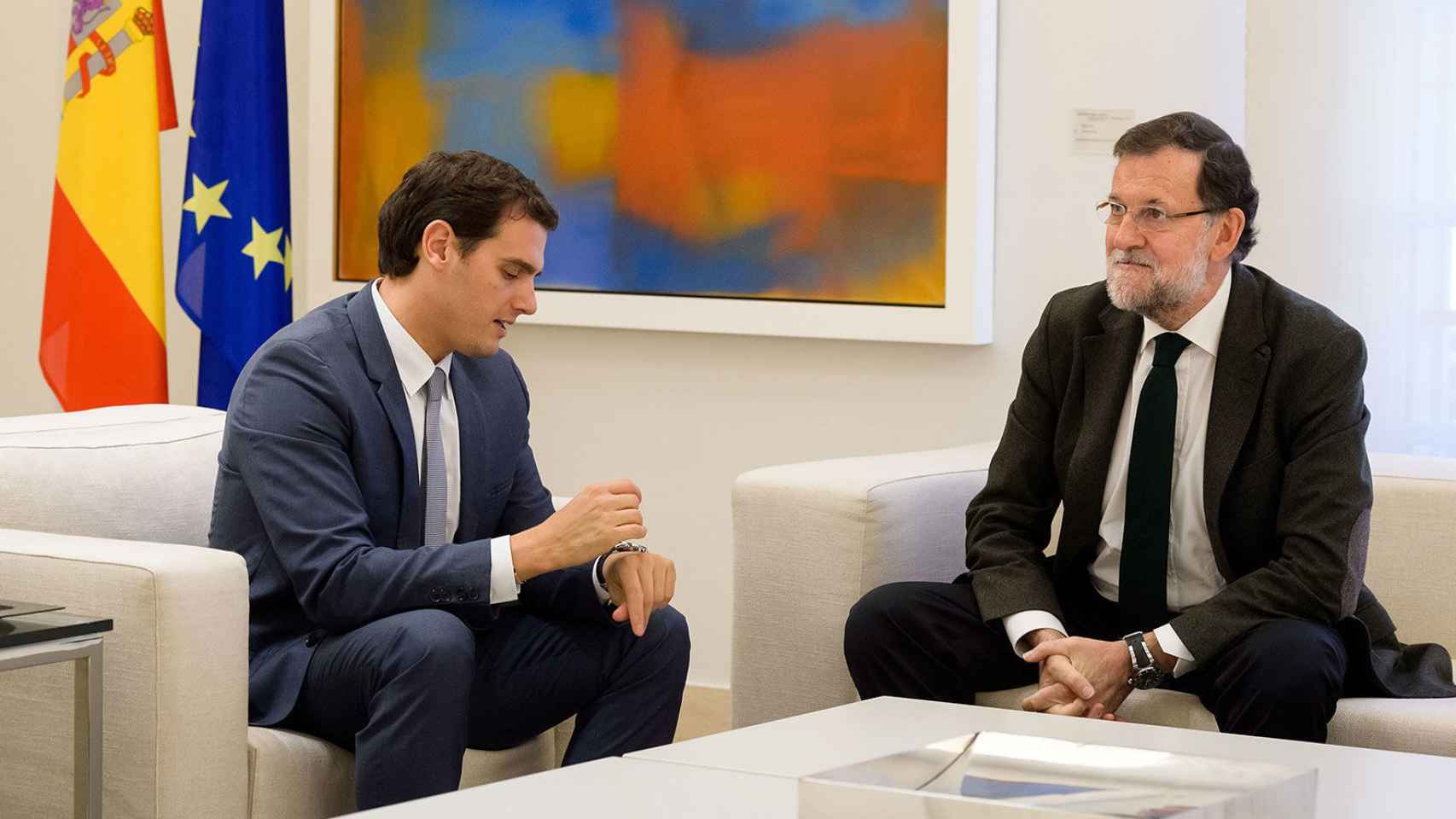 El líder de C's, Albert Rivera, y el presidente del Gobierno en funciones, Mariano Rajoy.