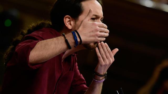 Pablo Iglesias, durante su intervención en el Congreso.