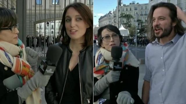 La reportera Thais Villa con Andrea Levy y Miguel Vila