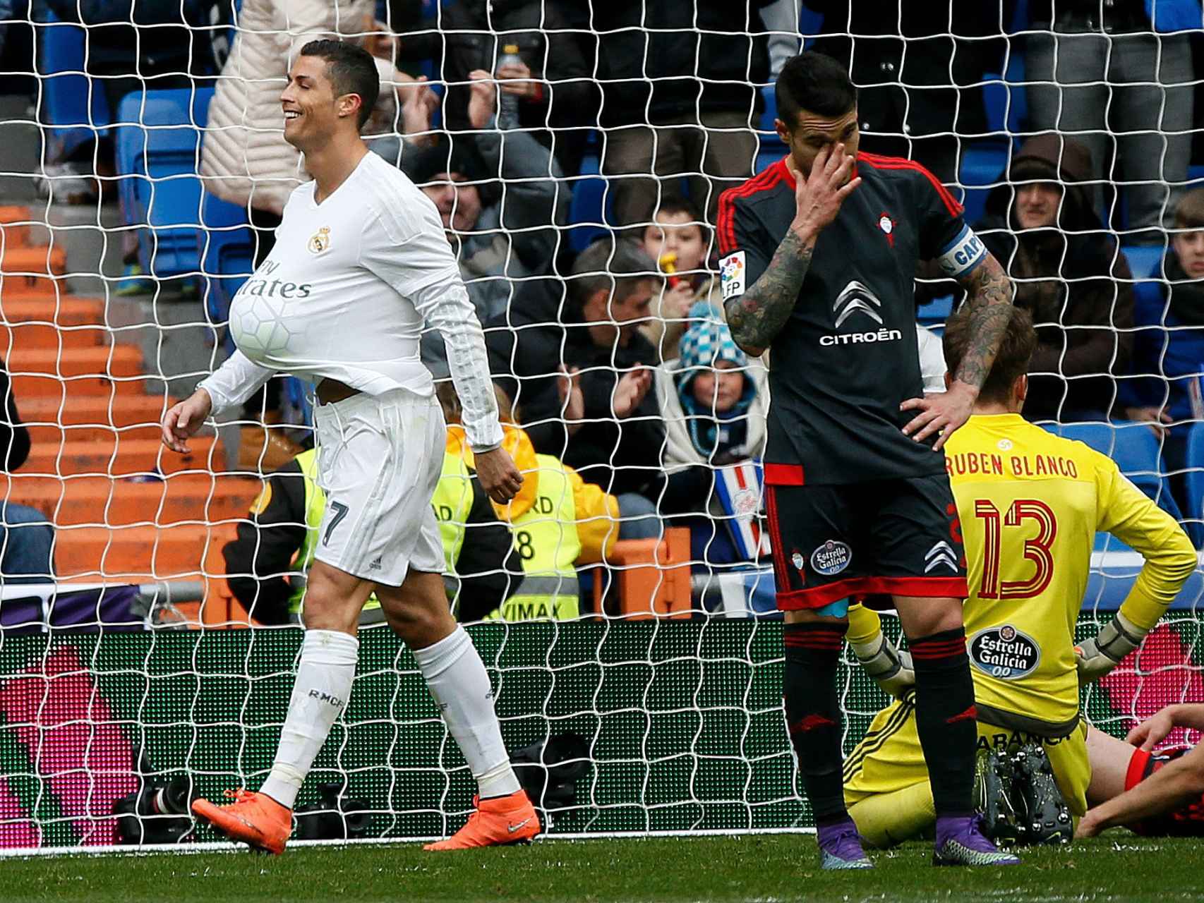 Cristiano celebra su tercer gol.