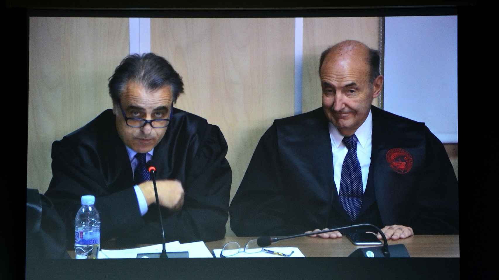 Los abogados de la Infanta Cristina ,Pau Molins  y Miquel Roca Junyen.