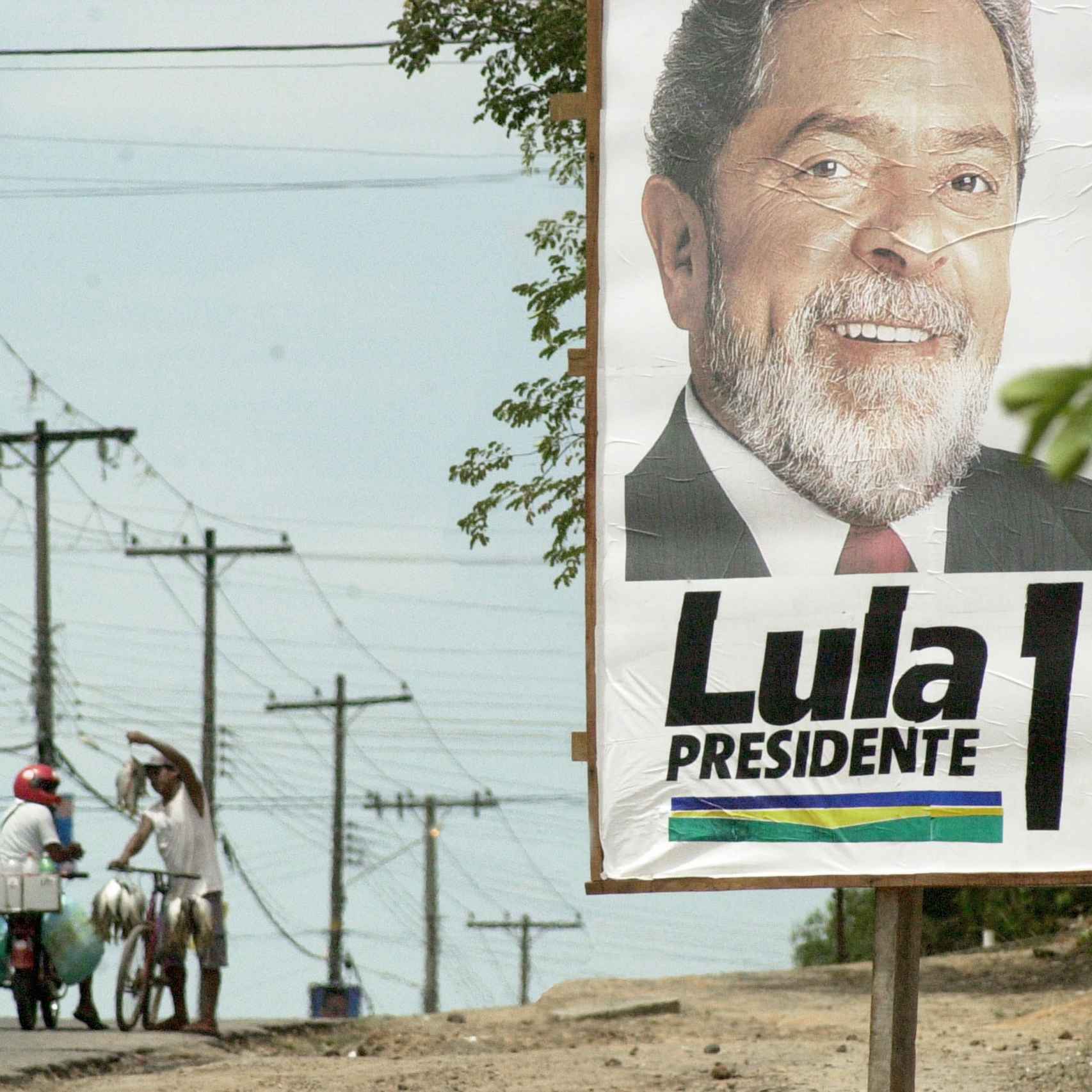 Cartel electoral de Lula en 2002, en las elecciones en las que alcanzó el poder.