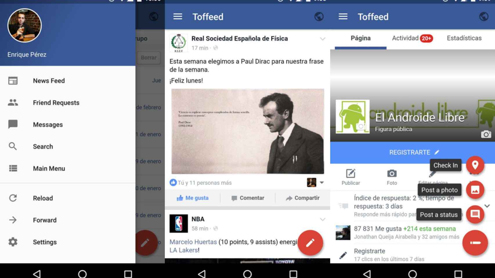 Toffeed, otra app ultraligera para Facebook mejor que la oficial