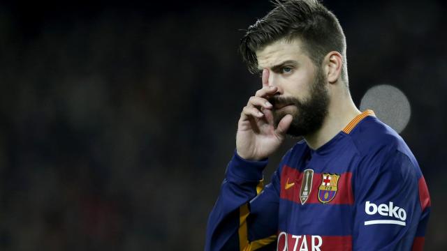 Gerard Piqué en un partido con el Barcelona