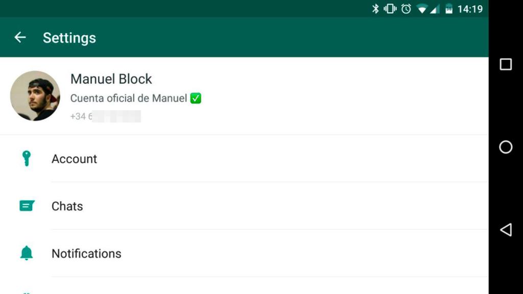 Así será el nuevo menú de ajustes de WhatsApp