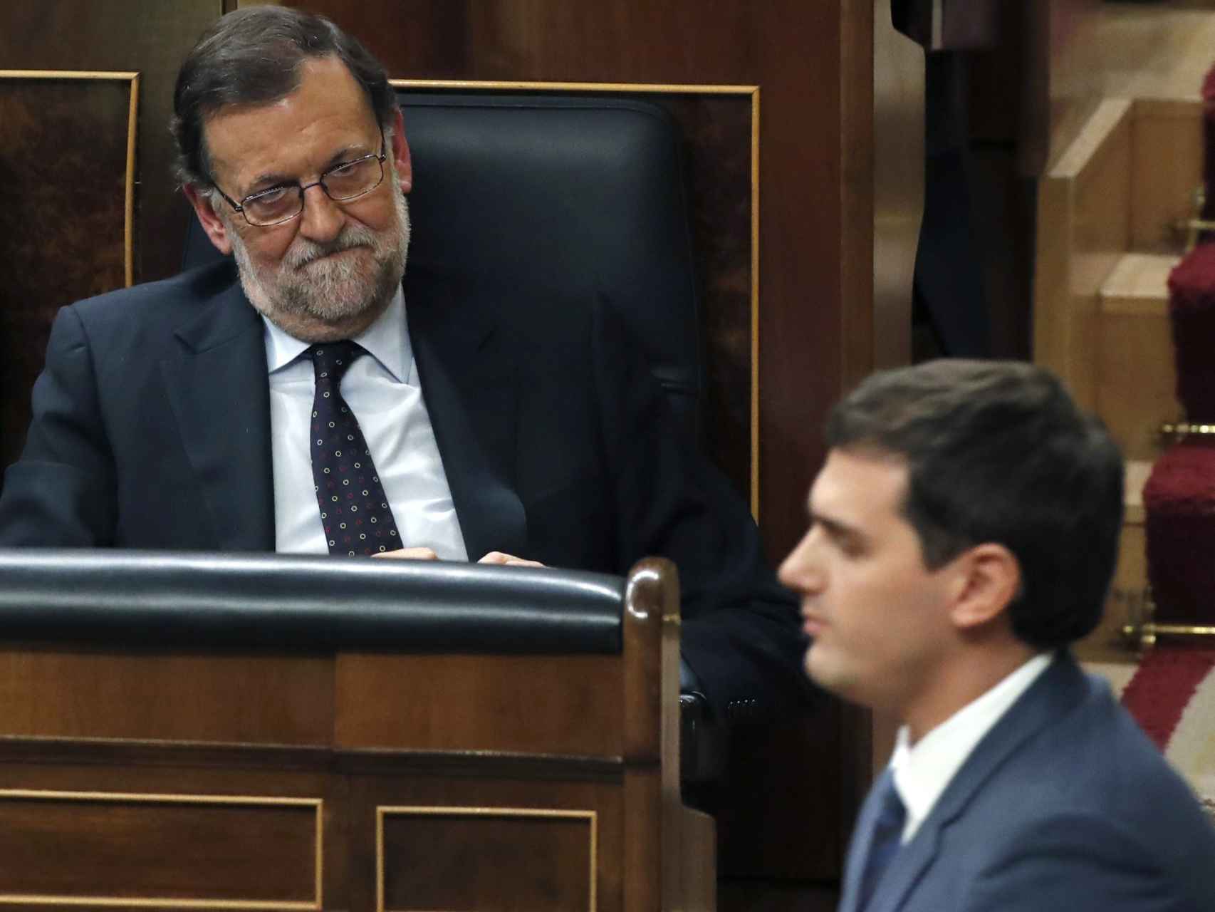 El líder del PP, Mariano Rajoy, y el de Ciudadanos, Albert Rivera.
