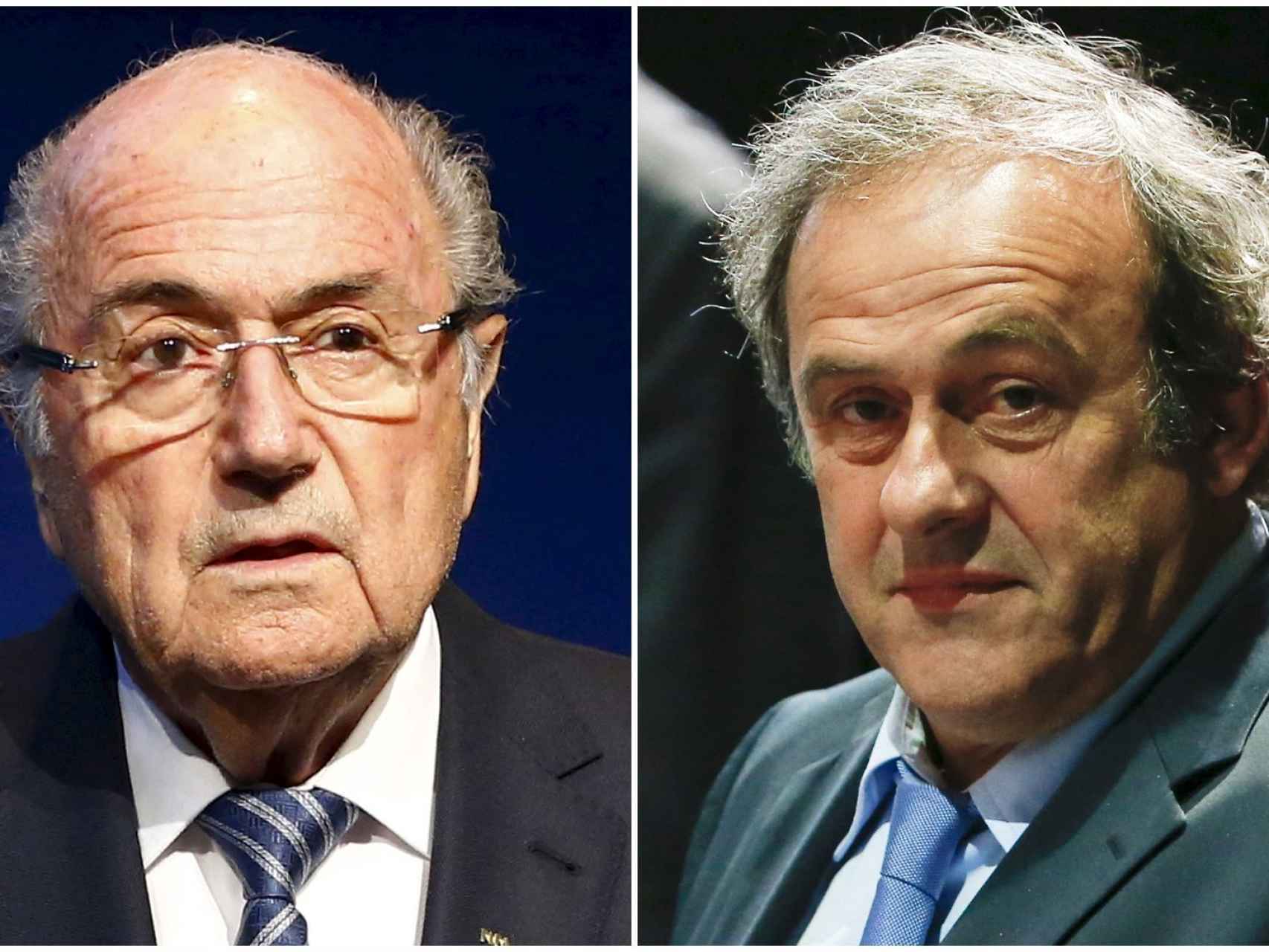 Platini y Joseph Blatter, ex presidente de la FIFA y la UEFA respectivamente.