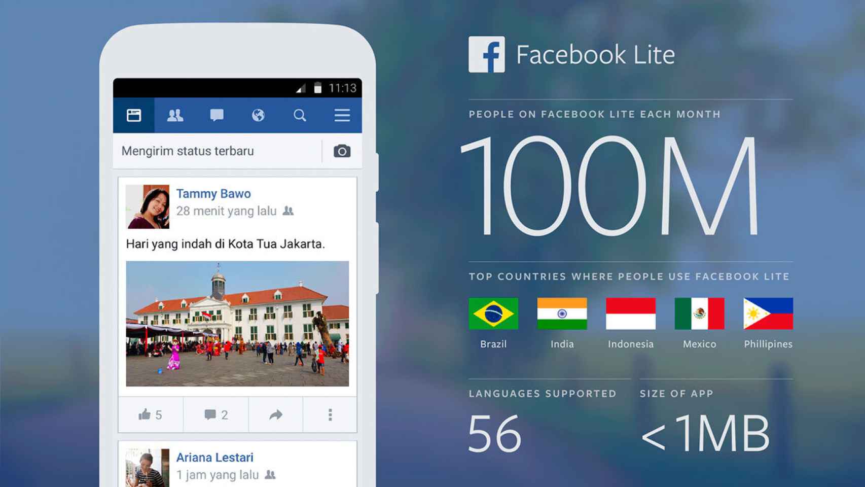 El secreto detrás de Facebook Lite, la app que sólo pesa 1MB