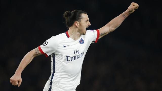 Ibrahimovic, en su etapa en el PSG, ante el Chelsea