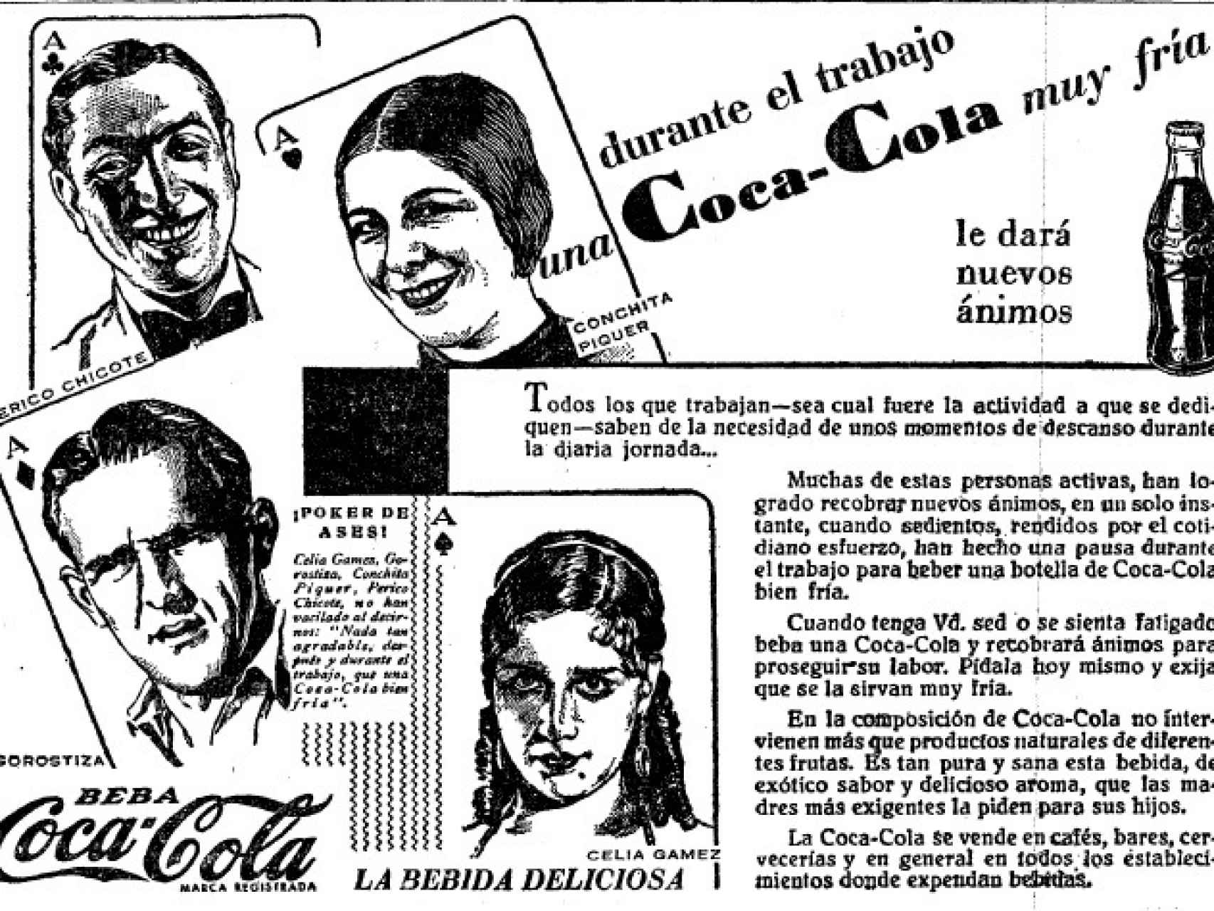 Anuncio de Coca-Cola en La Vanguardia en 1932.