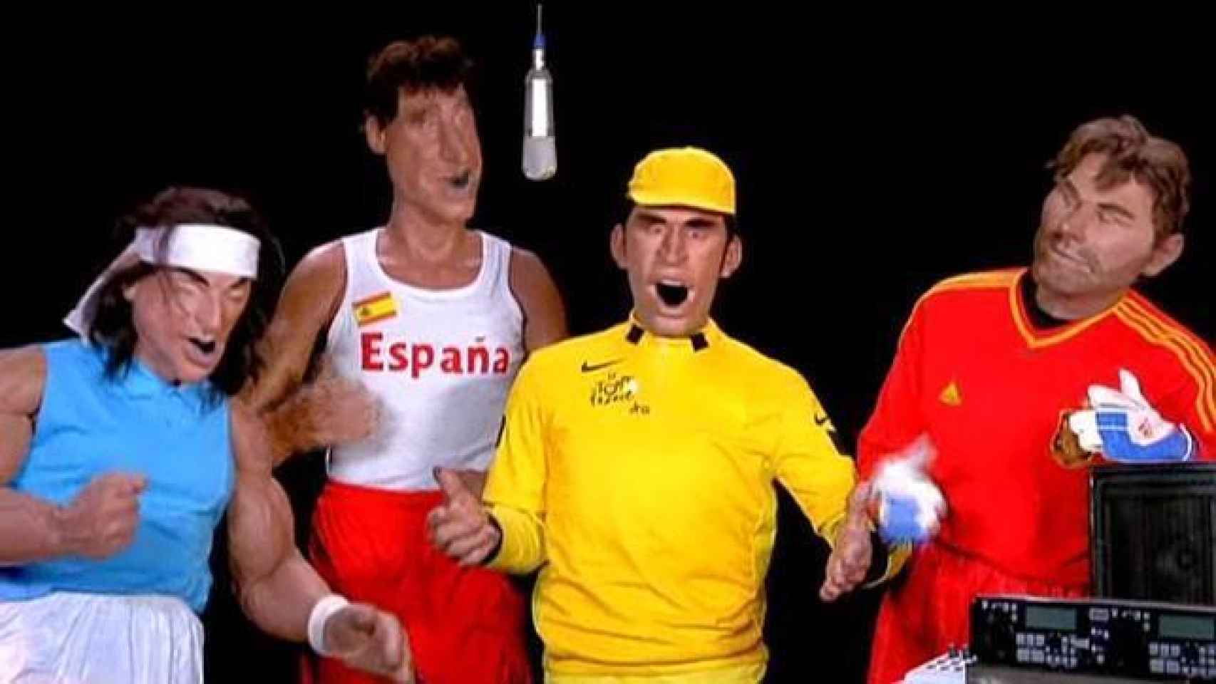 Fotograma de una de las sátiras de los guiñoles de Canal+ Francia sobre el deporte español.