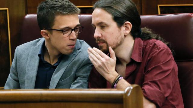 Iñigo Errejón y Pablo Iglesias, en el Congreso.