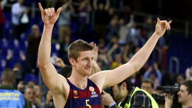 Justin Doellman celebra su épica actuación final ante el CSKA.