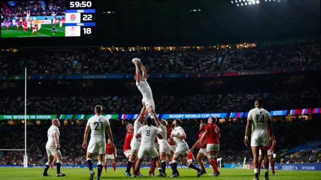 Inglaterra-Gales del Mundial de rugby en Twickenham.