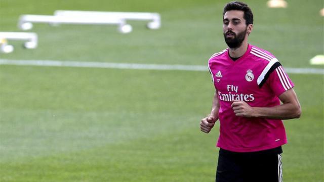 Arbeloa, durante un entrenamiento.