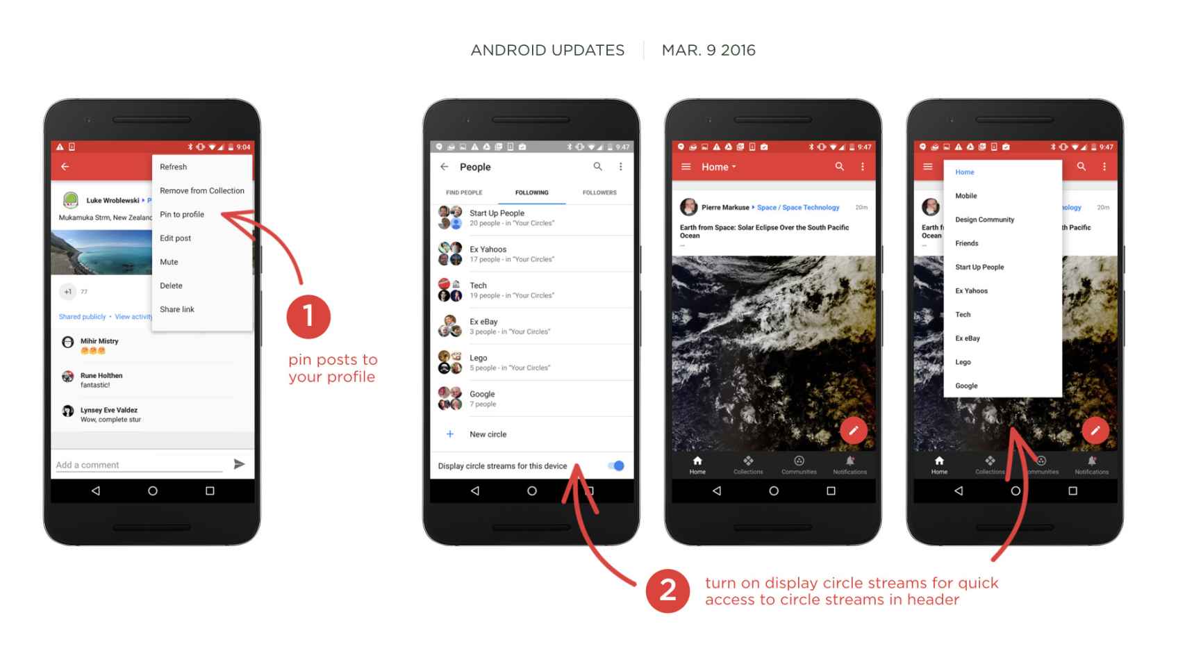 Google+ se actualiza: permite fijar publicaciones y filtrar el contenido por círculos