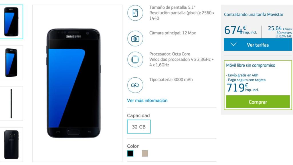 Samsung Galaxy S7 ya a la venta con Movistar