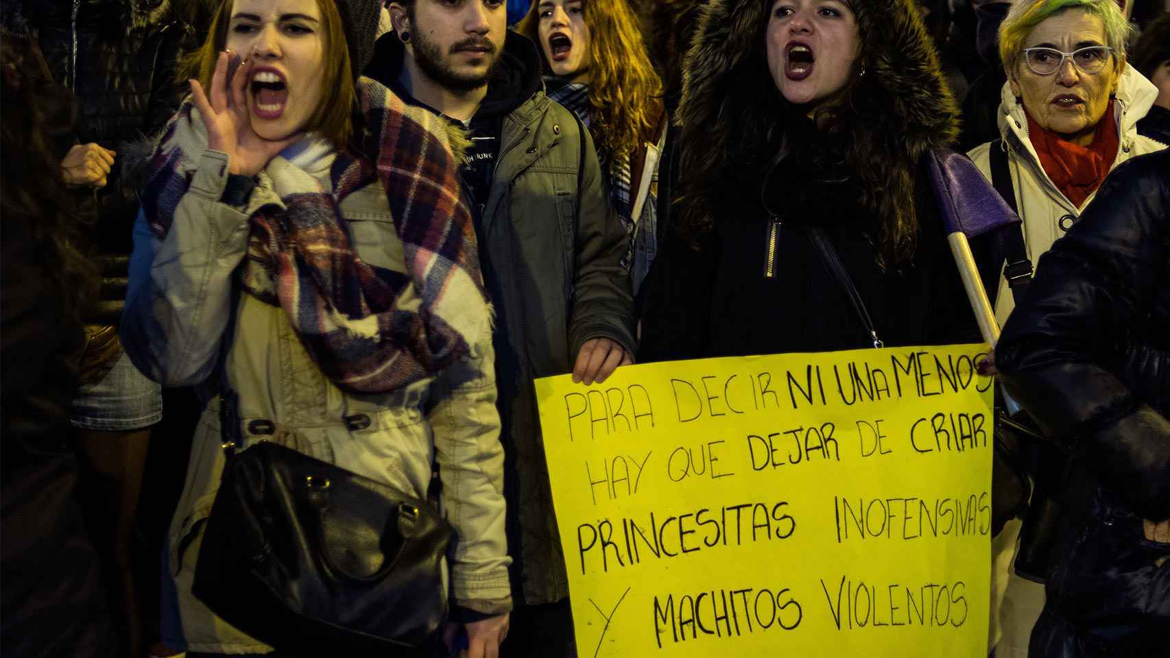 Protesta en Madrid contra la violencia de género.