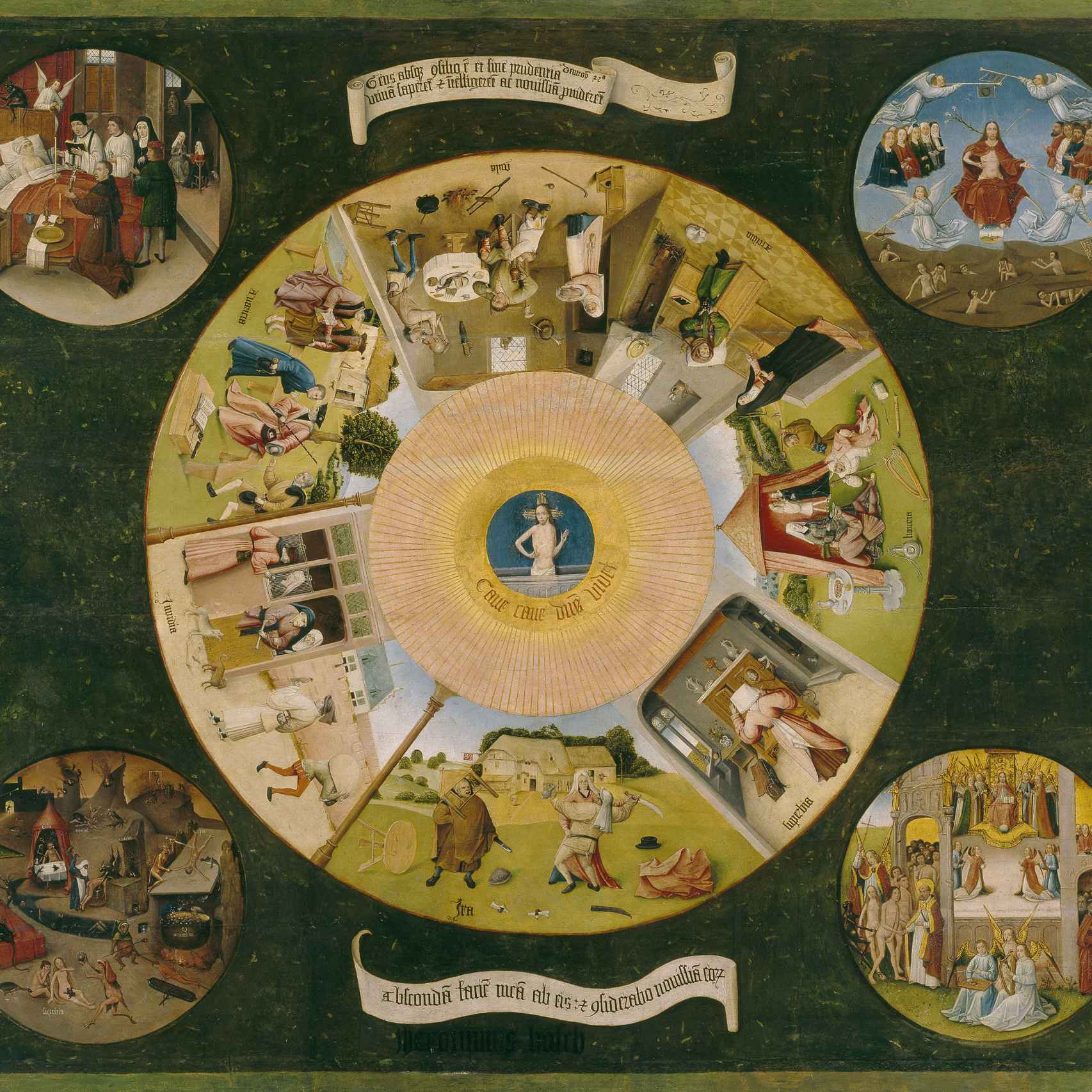 La mesa de los pecados capitales, tradicionamente atribuida a El Bosco