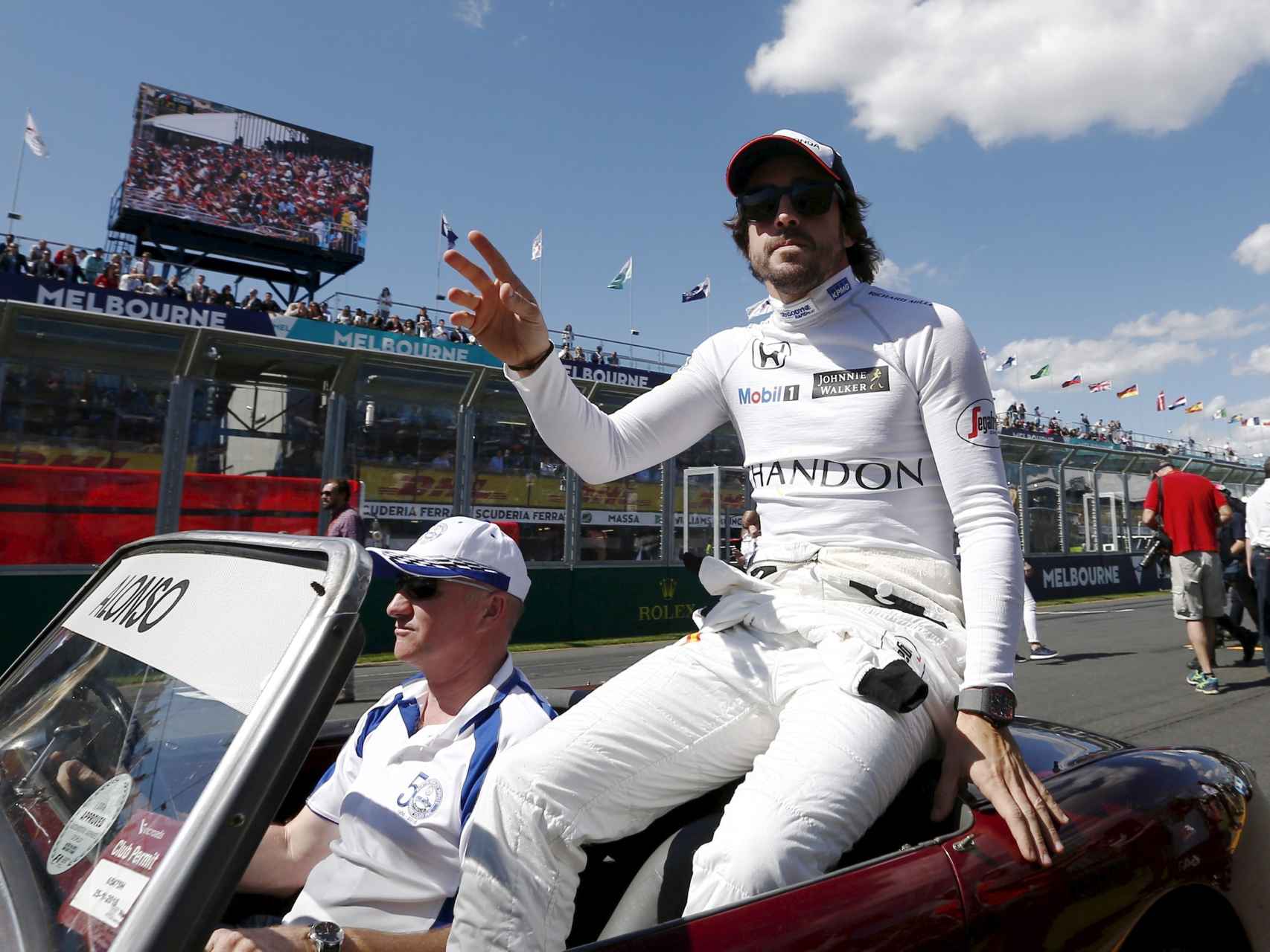 Fernando Alonso, antes del accidente en el GP de Australia.