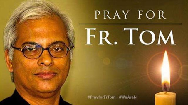 Imagen de apoyo al padre Tom Uzhunnalil en las redes sociales.