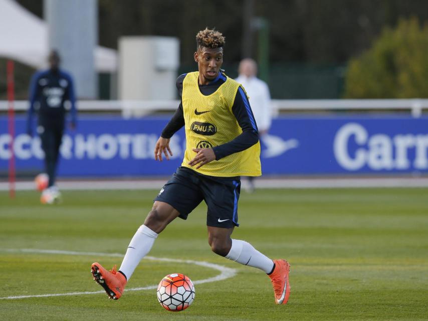 Coman durante un entrenamiento con la selección francesa.