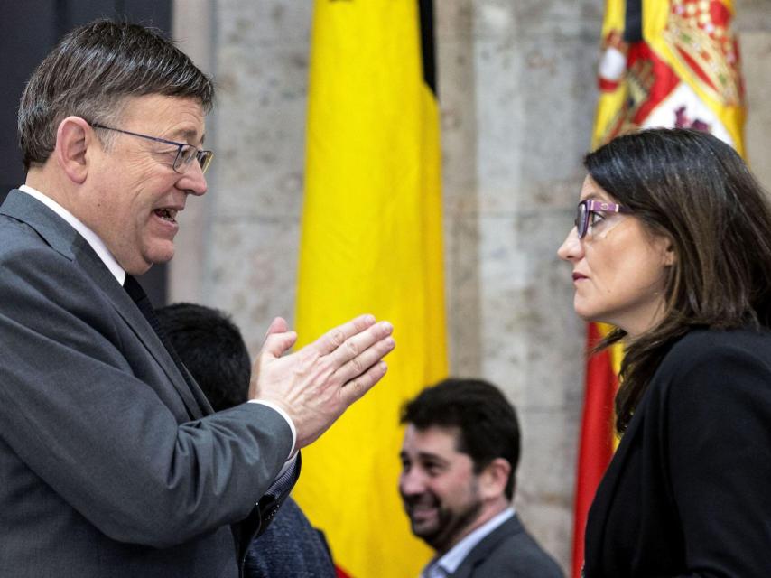 Ximo Puig, president de la Generalitat, con Mónica Oltra, su número dos.