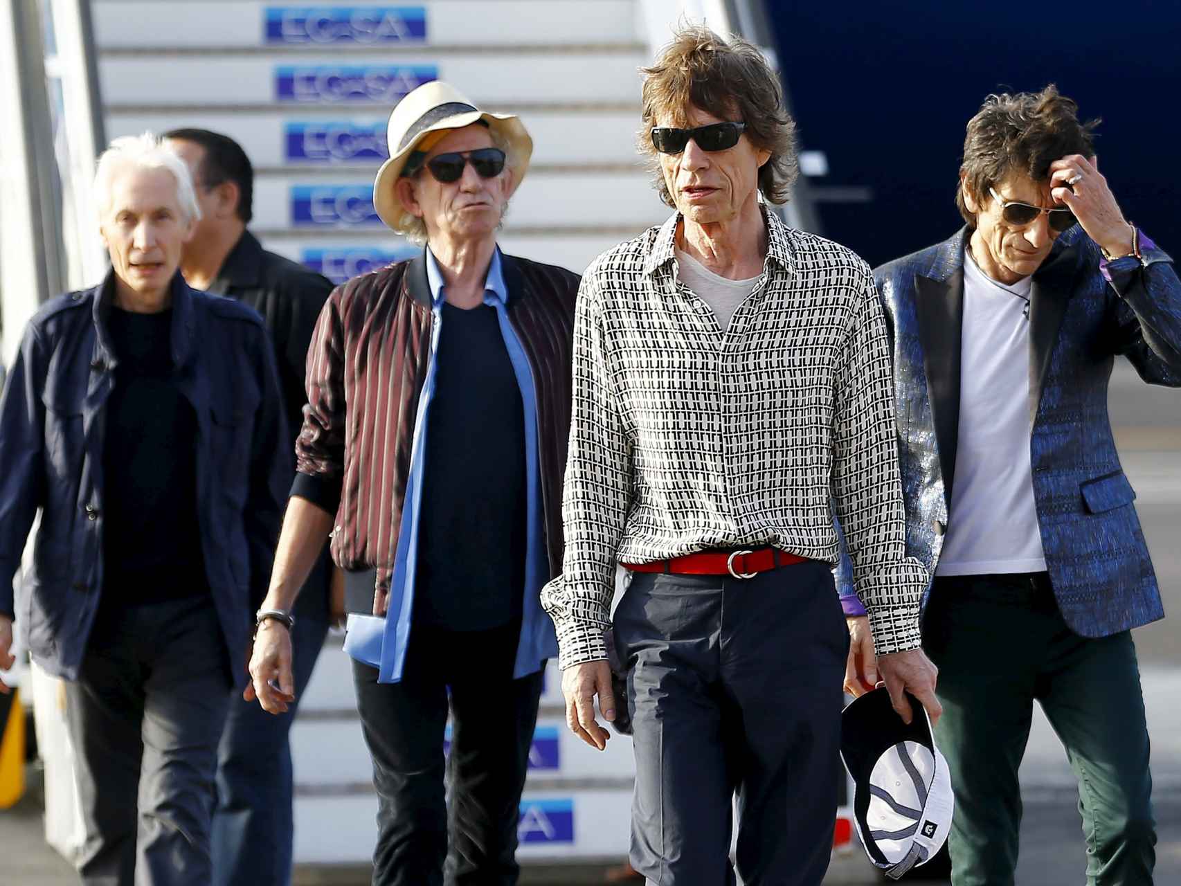 Los Rolling Stones, llegando a La Habana.