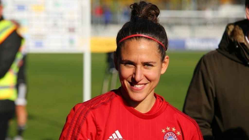 Verónica Boquete, con la camiseta del Bayern Múnich.