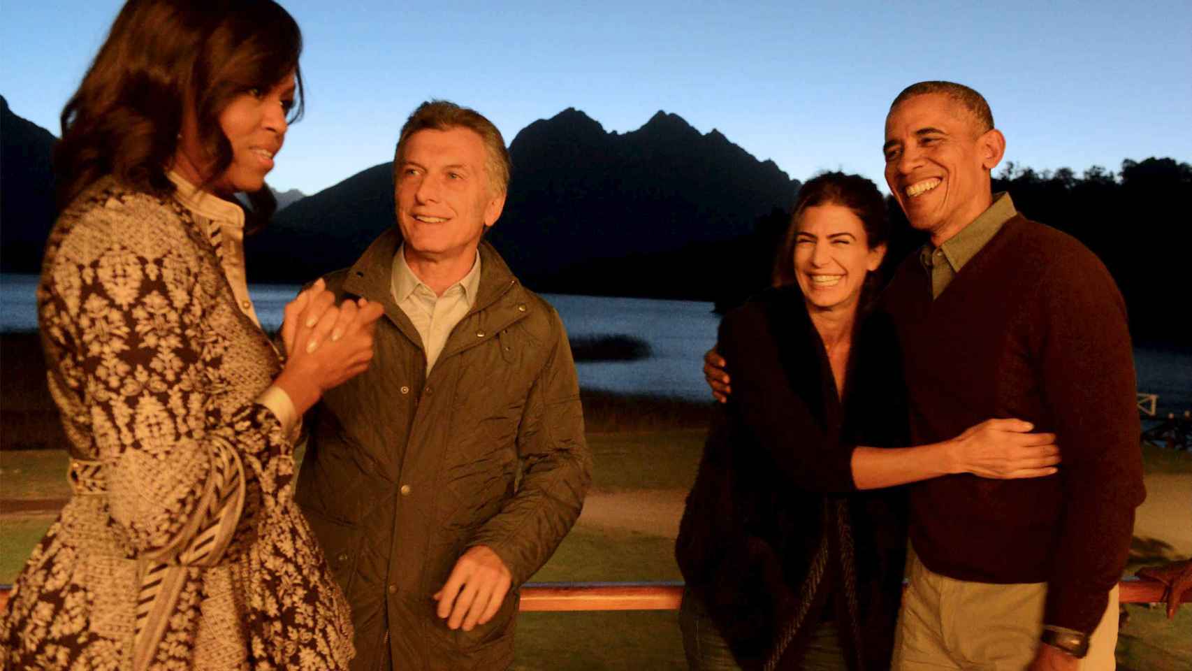 El matrimonio Obama y Macri en San Carlos de Bariloche