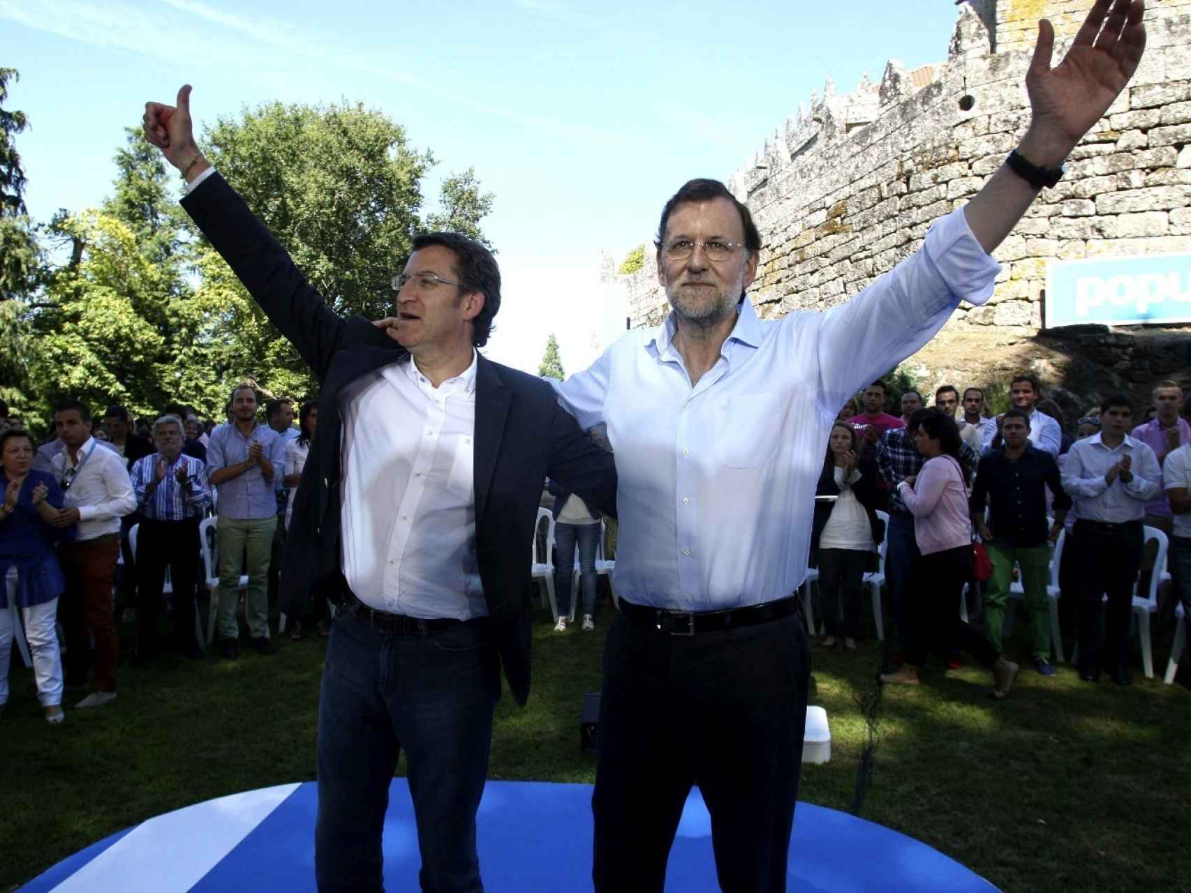 Los líderes del PP nacional y gallego, Mariano Rajoy y Alberto Núñez Feijóo.
