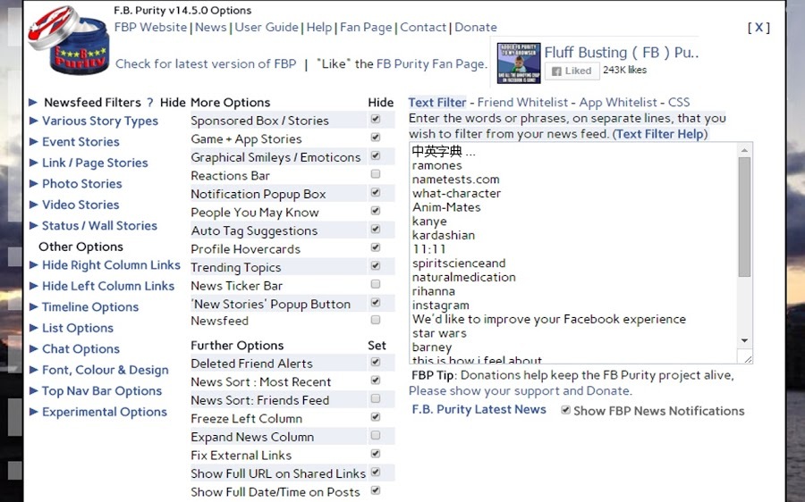 facebook purity personalizar