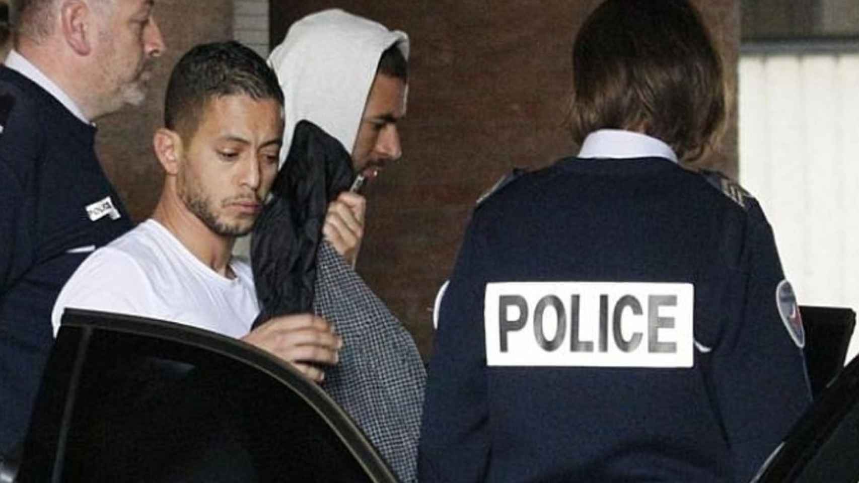 Benzema en el momento que fue detenido