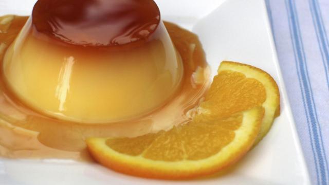 Flan de naranja al microondas