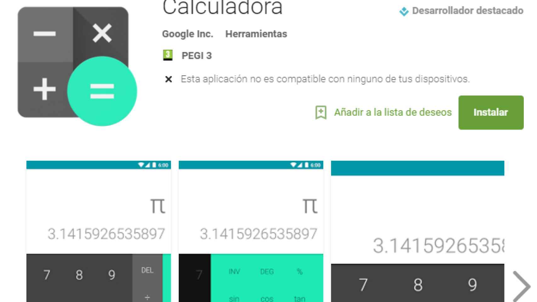 Ya es posible descargar la Calculadora de Android en Google Play