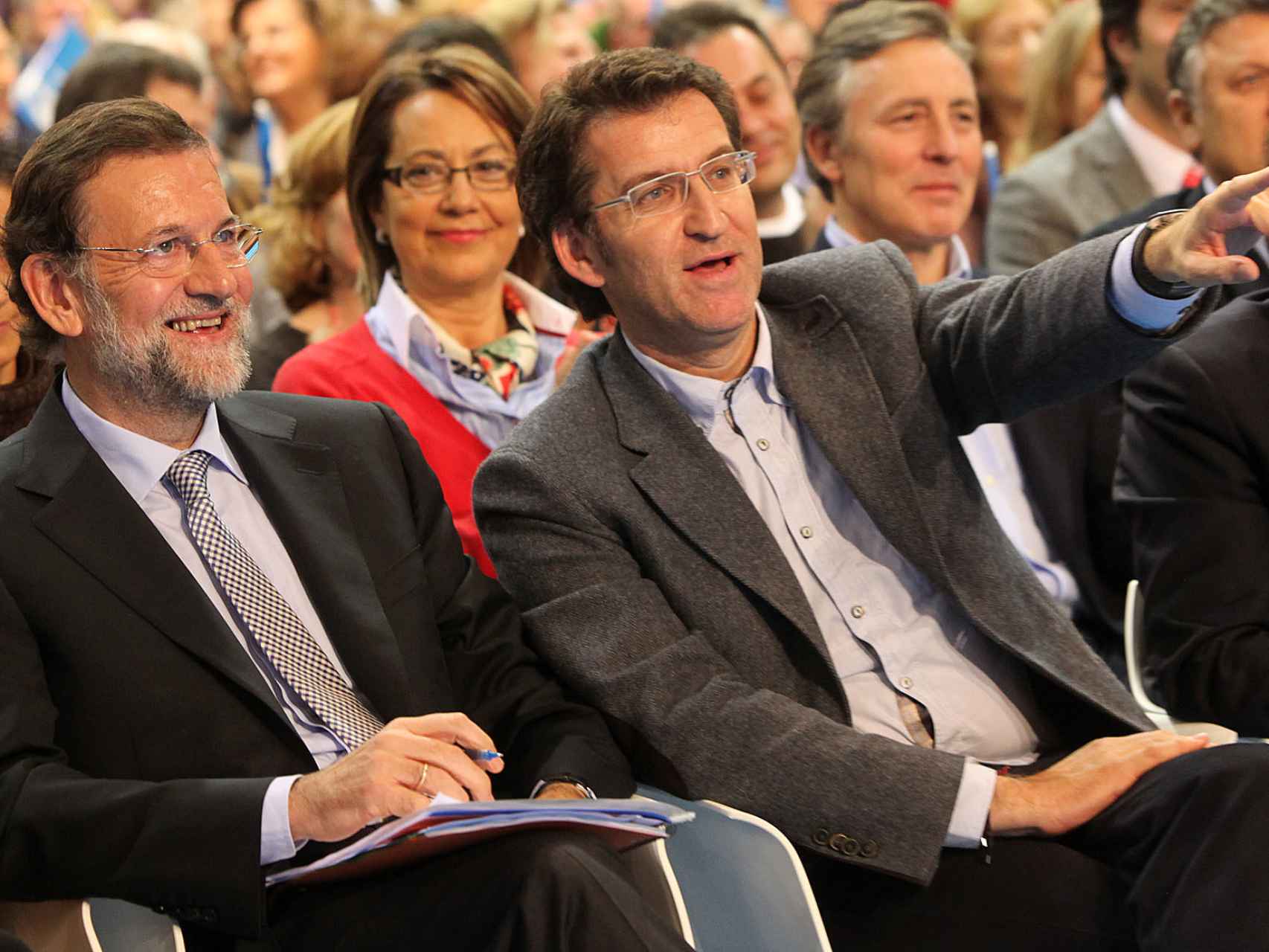Mariano Rajoy junto con Alberto Núñez Feijóo, presidente de la Xunta de Galicia.