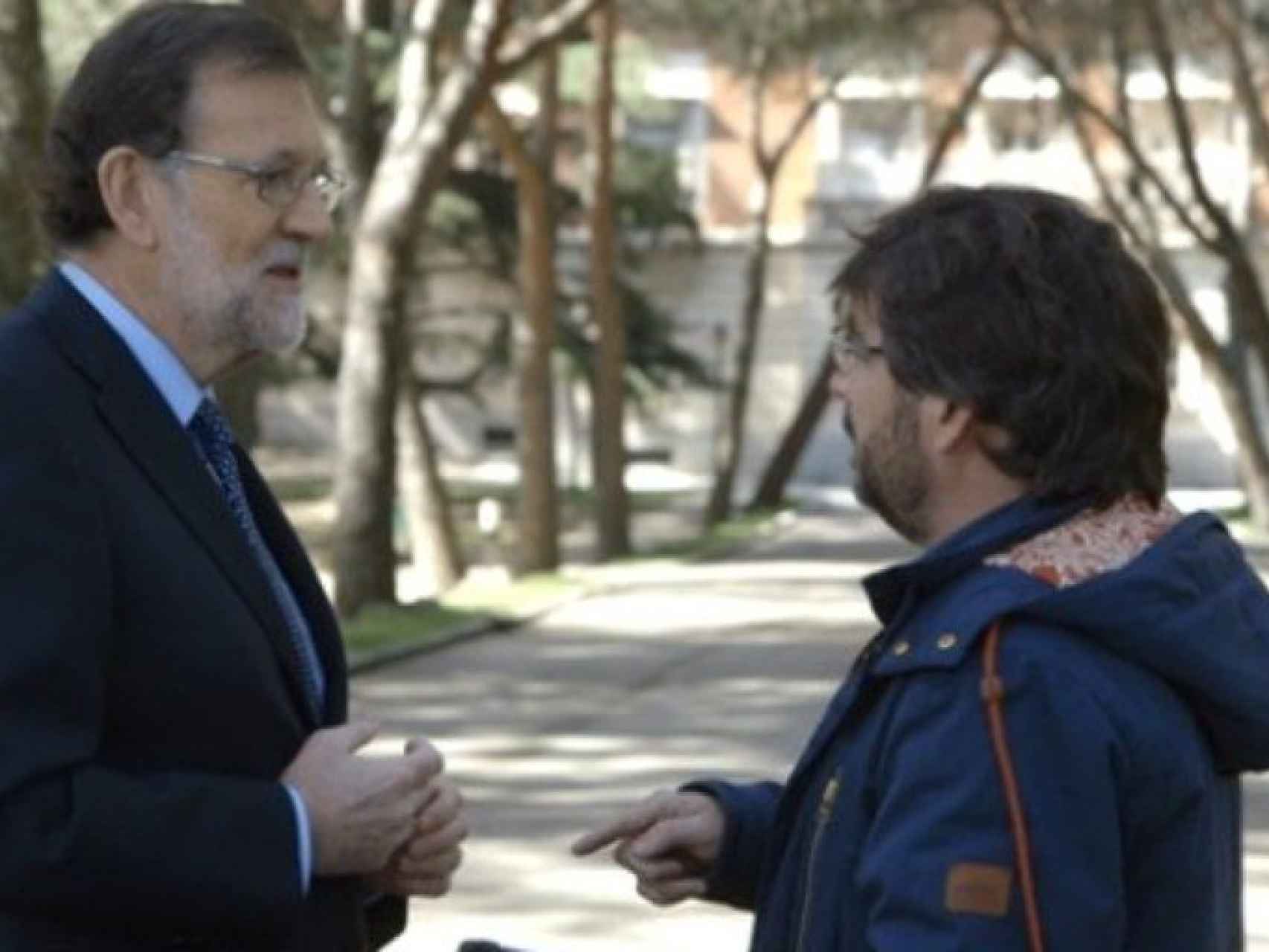 Rajoy y Evolé, durante el programa.